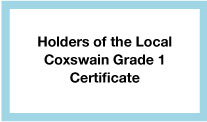 Holders of the Local Coxswain Grade 1 Certificate