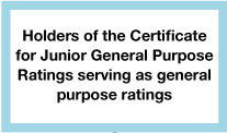 Holders of the Certificate for Junior General Purpose Ratings serving as general purpose ratings