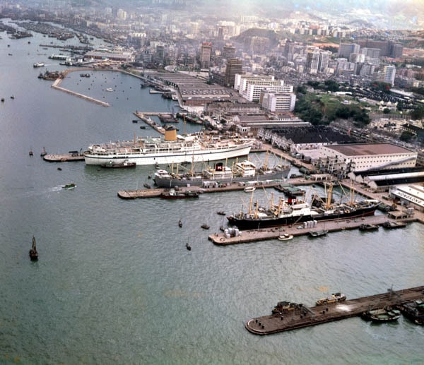 Aerial view of the Hongkong & Kowloon Wharf & Godown Co. Ltd., 1963